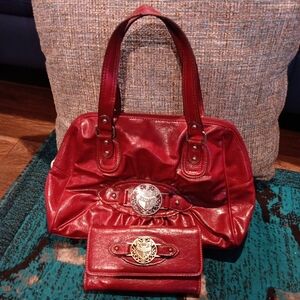 XOXO Shoulder Bag Red Set Of 2 With Wallet  Semi New
